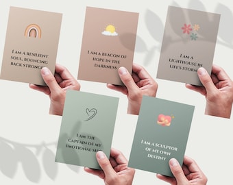 Mental Health Affirmation Cards, Self-Love Affirmation Cards, Affirmation Cards Deck, Affirmation Cards For Women, Affirmation Cards Collage