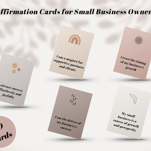 Tarjetas de afirmación para pequeñas empresas, tarjetas de afirmación para emprendedores, tarjetas de afirmación matutina diaria, tarjetas de afirmación positiva de 5 × 7 pulgadas Canva