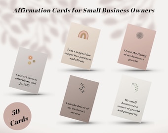Small Business Affirmation Cards, Entrepreneur Affirmation Cards, Daily Morning Affirmation Cards, Positive Affirmation Cards 5 × 7in Canva
