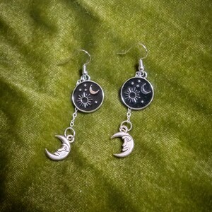 witchy moon dangle earrings