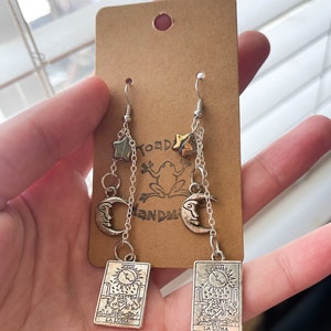 la luna tarot card earrings