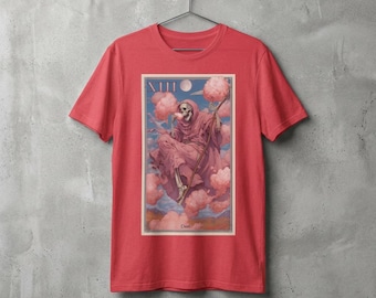 Camiseta de la Carta del Tarot de la Muerte - Camiseta Gótica Pastel - Parca Rosa - Arcanos Mayores XIII