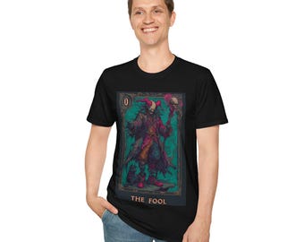 Camiseta de la Carta del Tarot del Loco - Camiseta gótica oscura y ocultista - Arcanos Mayores - Estética de bruja