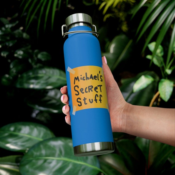 Michael's Secret Stuff 22oz Insulated Bottle Funny Gift Workout Water Bottle  Joke Bottle Fun Reference 