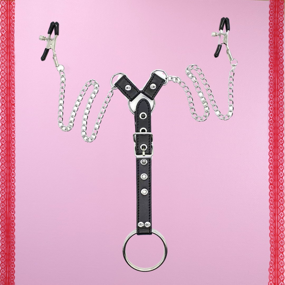 Men's Nipple Clip Penis Ring Adjustable Chain Nipple Etsy