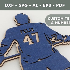Hockey-Dekoration-Schneidedatei | Hockeyspieler | Digitale Dateien dxf, svg, ai, eps, pdf | Anpassbare Dekoration | D0001