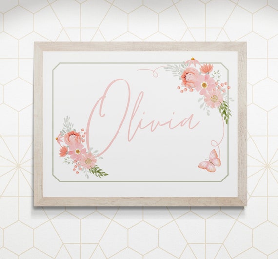 Floral Name Wall Art