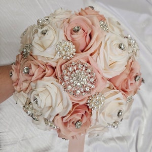 Blush and Champagne Quinceañera Bouquet
