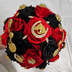 Black and Red Quinceañera Charro Bouquet