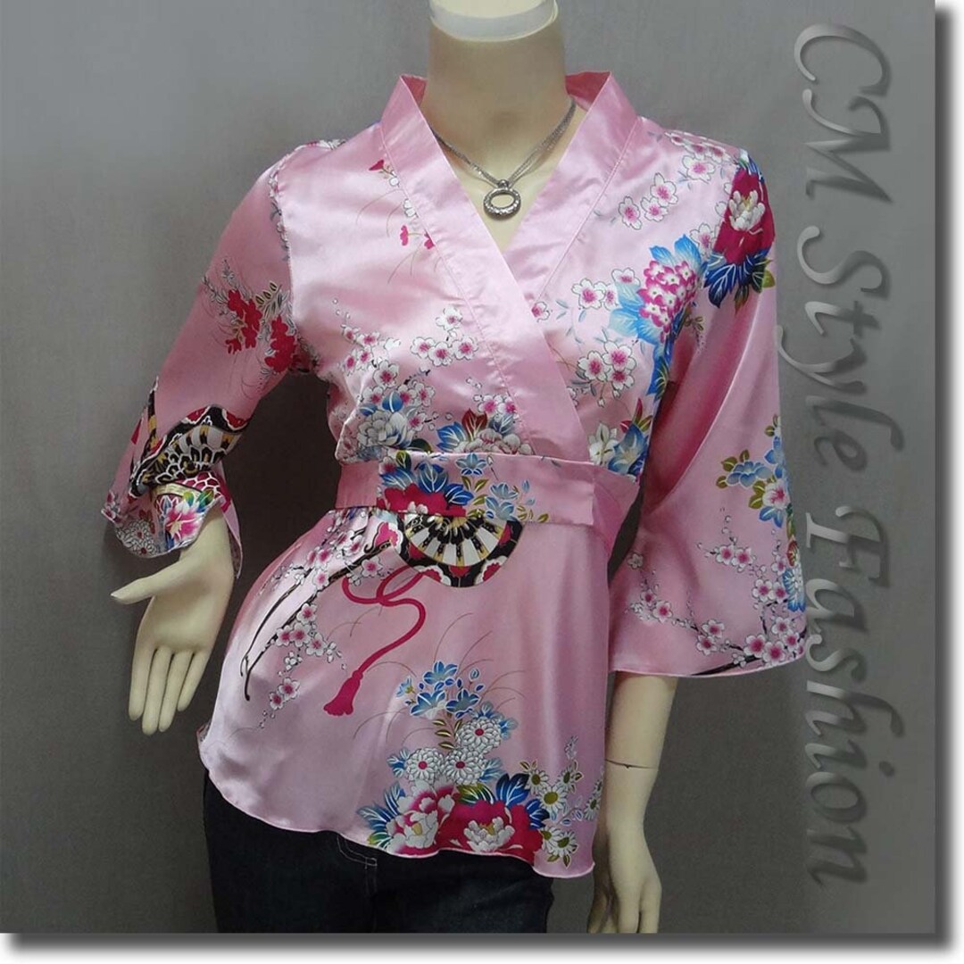 Satinbluse Kimono main image 1