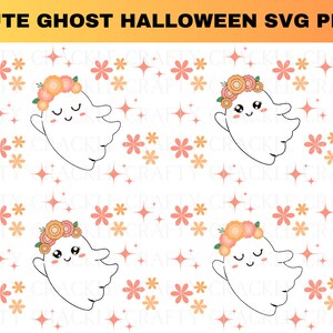 Cute Ghost SVG, Cute Halloween SVG, Halloween Pattern SVG, Spooky svg, Ghost svg, svg for Cricut