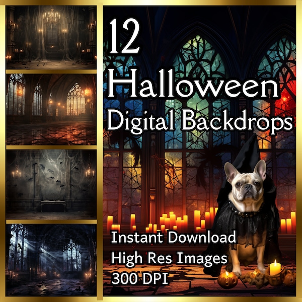 Halloween Backdrop Bundle Digital Photo Background