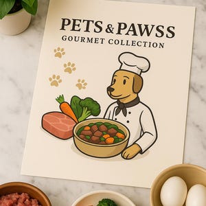 20 Dog Food Recipes Printable | Dog Homemade Meals Guide | Healthy Dog Meals and Dog Treat Homemade Ideas | Gourmet Pet Food Recipe Book