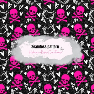 Skeleton Seamless pattern , skull head seamless , Spooky Halloween Patterns , Cute Halloween seamless file