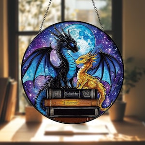 Fourth Wing Dragon Suncatcher Ornament, Book Lover Gift, Onyx Storm Suncatcher Window Hanging, Fourth Wing Decor, Bookish Gifts Home Decor