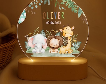 Nattlampa för barn med namn, personlig nattlampa, personlig nattlampa för barnrum, babyshowerpresent, present till nyfödd, 1-årsdagspresent