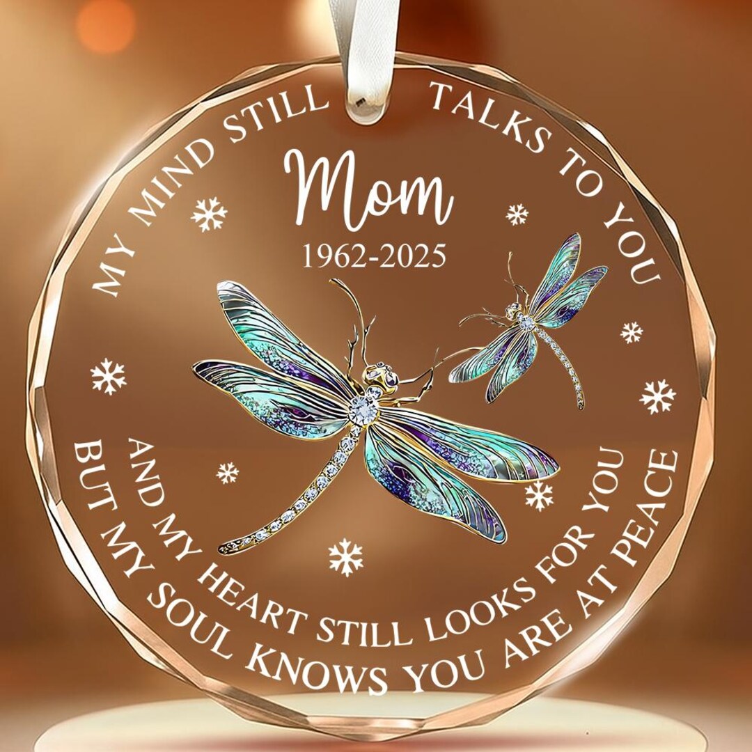 Personalized Dragonfly Memorial Ornament, Custom Sympathy Gift ...