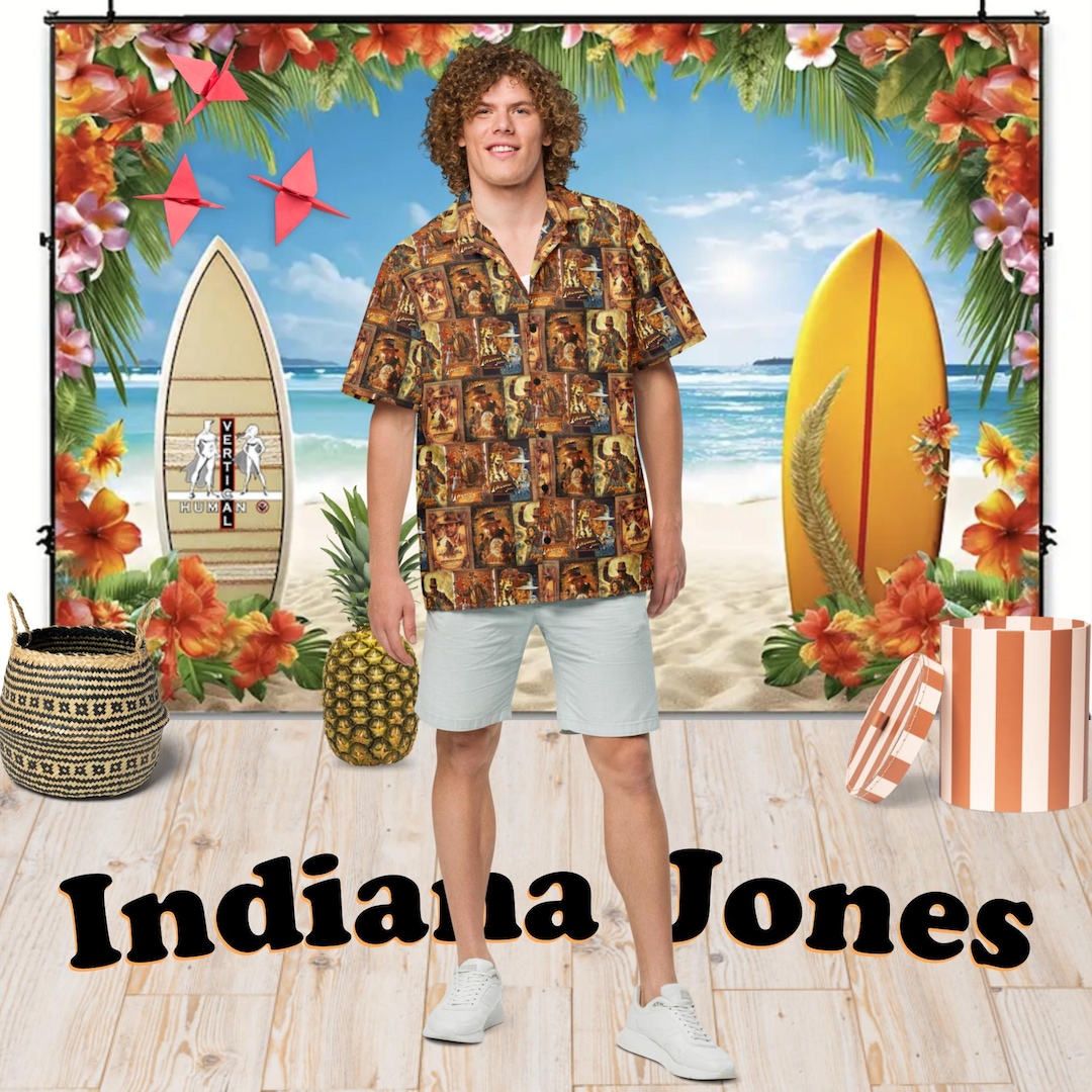INDIANA JONES アロハシャツ 2XL Indiana Jones Tikiana Jones