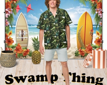 Swamp Thing (DCTV) - Hawaiian Aloha Shirt Short Sleeve - Posters - Gift Idea, Vintage Style, Men's Women's Kids' Fashion