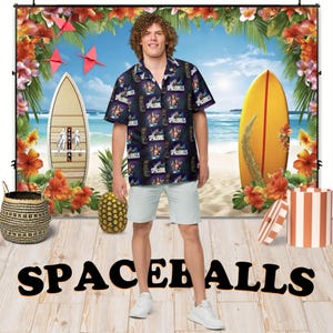 Spaceballs - Hawaiian Aloha Shirt Short Sleeve - Movie Posters - Gift Idea, Vintage Style, Men&#39;s Women&#39;s Kids Fashion