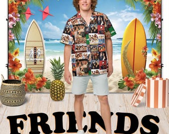 Friends - Hawaiian Shirt Aloha Short Sleeve - Posters of All Seasons - Gift Idea, Vintage Style, Fashion for Men Women Children