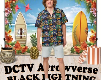 Black Lightning (DCTV) - Hawaiian Shirt Aloha Short Sleeve - All Seasons Posters - Gift Idea, Vintage Style, Men's Women's Kids Fashion