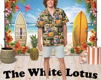 The White Lotus - Hawaiian Shirt Aloha Short Sleeve - Gift Idea, Vintage Style, Men's Women's Kids Fashion