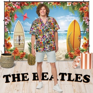 The Beatles - Short Sleeve Aloha Hawaiian Shirt - Colorful Graphic Fashion - Gift Idea, Vintage Style, Men&#39;s Women&#39;s Kids&#39; Fashion