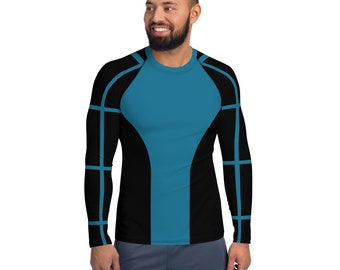 Men's Long Sleeve Compression T-Shirt - Orville Blue