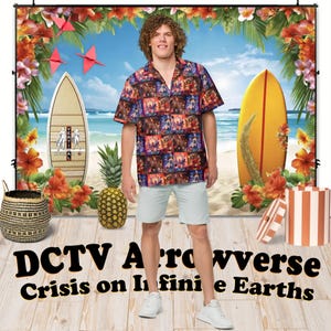 Crisis on Infinite Earths (DCTV CrossOver) - Hawaiian Aloha Shirt Short Sleeve - Gift Idea, Vintage Style, Men&#39;s Women&#39;s Kids Fashion