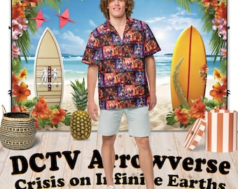Crisis on Infinite Earths (DCTV CrossOver) - Hawaiian Aloha Shirt Short Sleeve - Gift Idea, Vintage Style, Men's Women's Kids Fashion