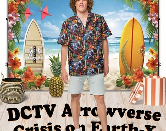 Crisis on Earth-X (DCTV CrossOver) - Hawaiian Aloha Shirt Short Sleeve - Gift Idea, Vintage Style, Men's Women's Kids Fashion
