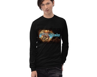 Unisex T-shirt with Round Neck and Long Sleeves printed on one side - The Goonies