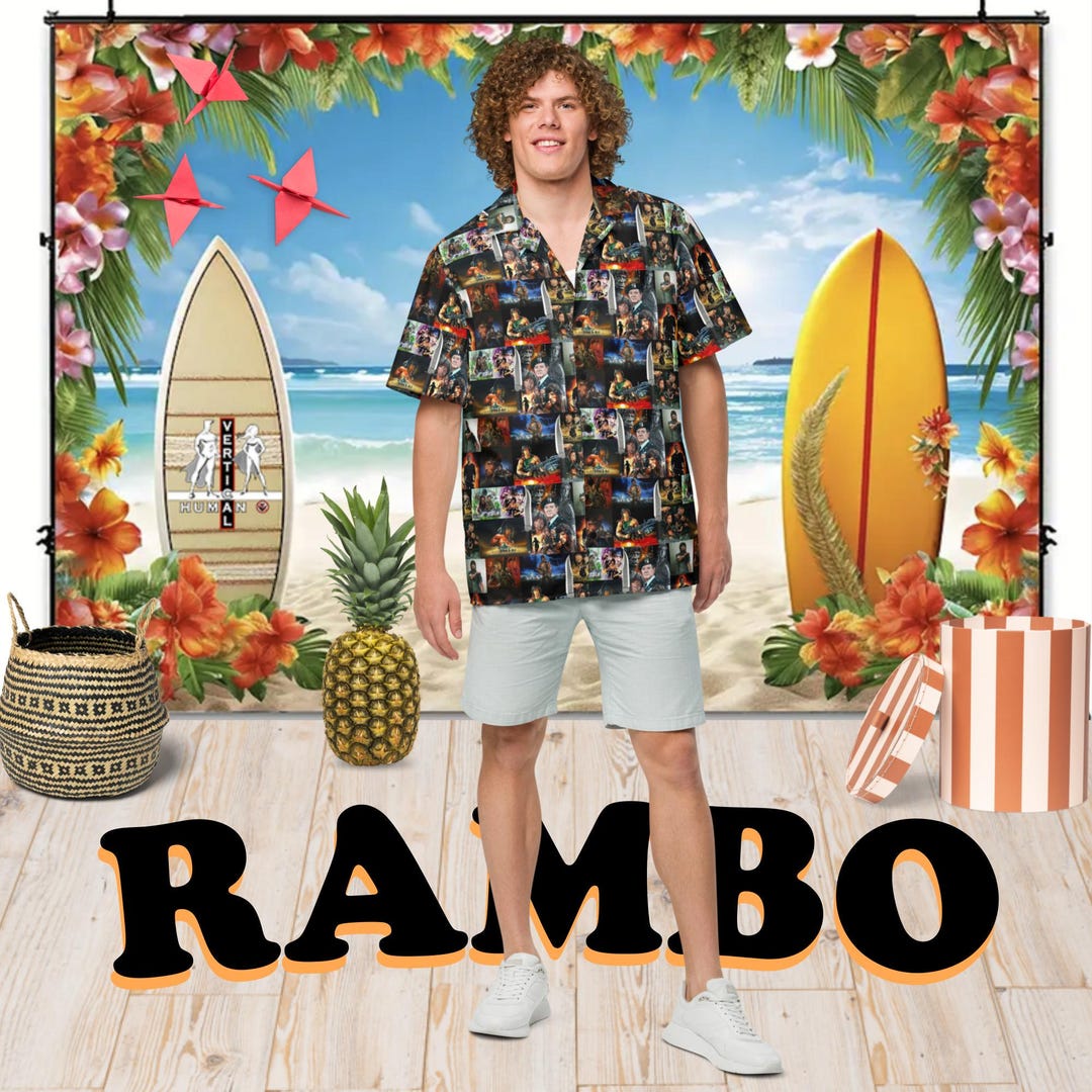 Rambo Hawaiian Aloha Shirt Short Sleeve All Movies Posters
