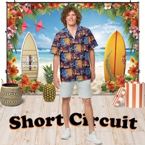 Short Circuit - Hawaiian Aloha Shirt Short Sleeve - All Movies Posters - Gift Idea, Vintage Style, Men's Women's Kids Fashion
