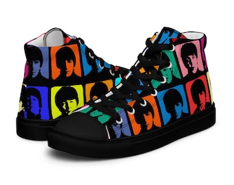 Women’s high top canvas shoes - The Beatles Hard Day's Night Color Graphic