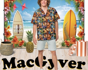 MacGyver - Hawaiian Aloha Shirt Short Sleeve - All Seasons Posters - Gift Idea, Vintage Style, Men's Women's Kids' Fashion