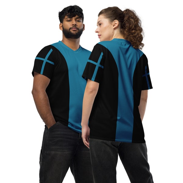 Unisex short-sleeved all-over jersey - Orville Blue