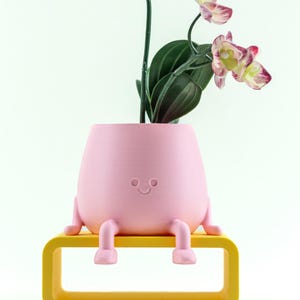 Happy Face Plant Pot With Legs - Cute 3D Printed Indoor Planter for Succulents