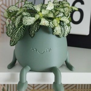 Happy Face Plant Pot With Legs - 3D Printed Indoor Planter