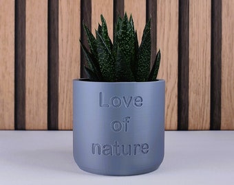 EcoStyle: "Love of nature!" PLA Planters Pot  EcoStyle Gift Present Birthday Mothers Day Friendship Office Design For Her