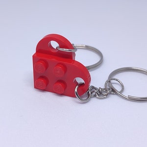 Authentic LEGO Heart Keychain Made with LEGO Bricks Handmade Birthday Wedding Mother's Day Love Keyring Couple Friendship Present Gift afbeelding 4