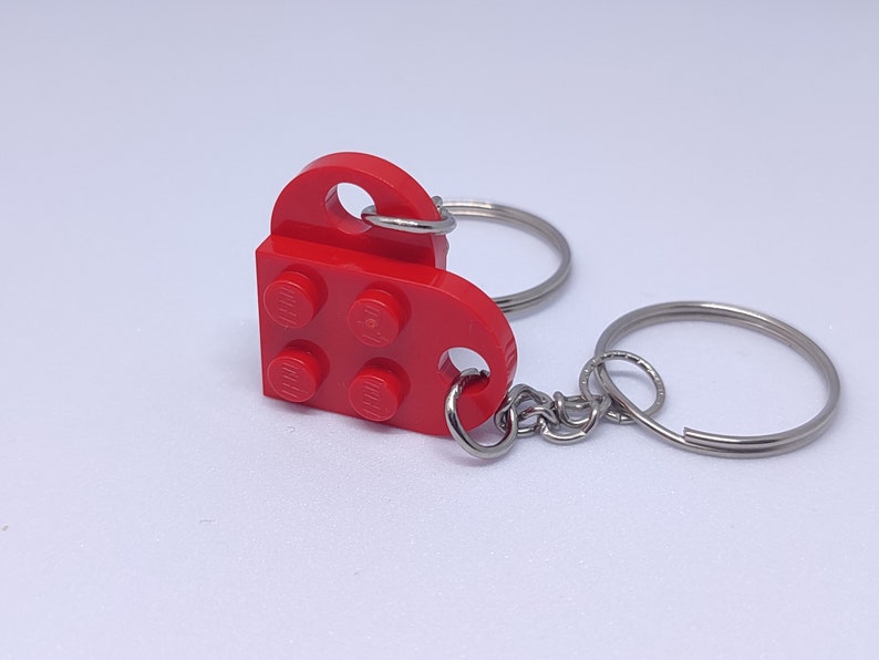Authentic LEGO Heart Keychain Made with LEGO Bricks Handmade Birthday Wedding Mother's Day Love Keyring Couple Friendship Present Gift afbeelding 4