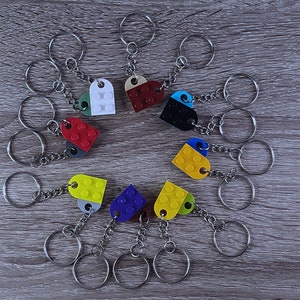 Authentic LEGO Heart Keychain Made with LEGO Bricks Handmade Birthday Wedding Mother's Day Love Keyring Couple Friendship Present Gift afbeelding 8