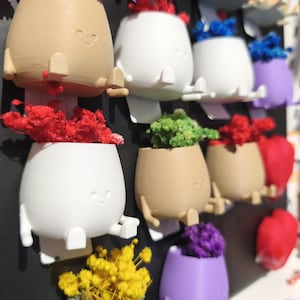 Mini-Gesichtsblumentopf-Kühlschrankmagnet, 3D-gedruckt, fröhliche Topfdekoration, süßes Küchengeschenk, PLA