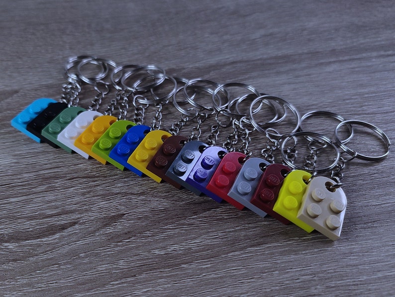 Authentic LEGO Heart Keychain Made with LEGO Bricks Handmade Birthday Wedding Mother's Day Love Keyring Couple Friendship Present Gift afbeelding 9
