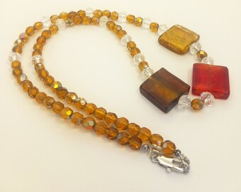 Honey colored glass beads beads