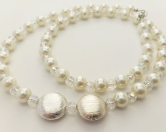 Imitation pearl and rondel beads