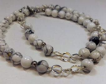 Howlite beads with chain.