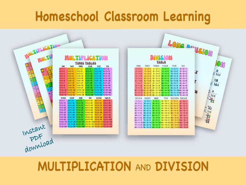 Learn Division and Multiplication Chart With Times Tables Practice Fill ...